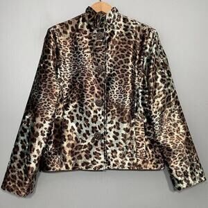 Painted Pony Jacket Size Medium Large Velvet Leopard Print Mobwife Whimsigoth